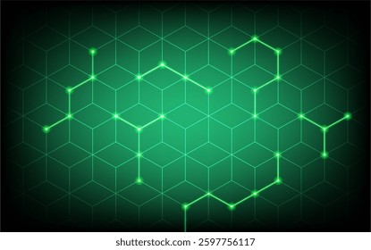 Abstract Network on Green Backdrop A vibrant neon-green network of interconnected lines and nodes against a dark-green background.