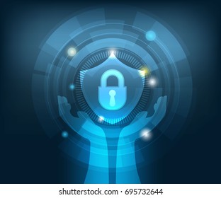 abstract network security technology background vector illustration