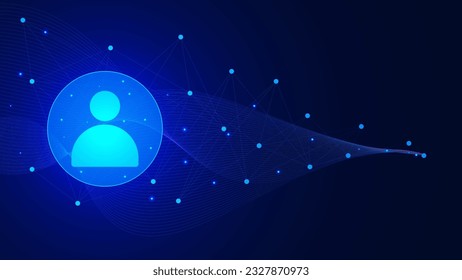 Abstract network structure for business leadership concept with people icon, connecting dots and lines. Global business connection background design. Vector illustration.