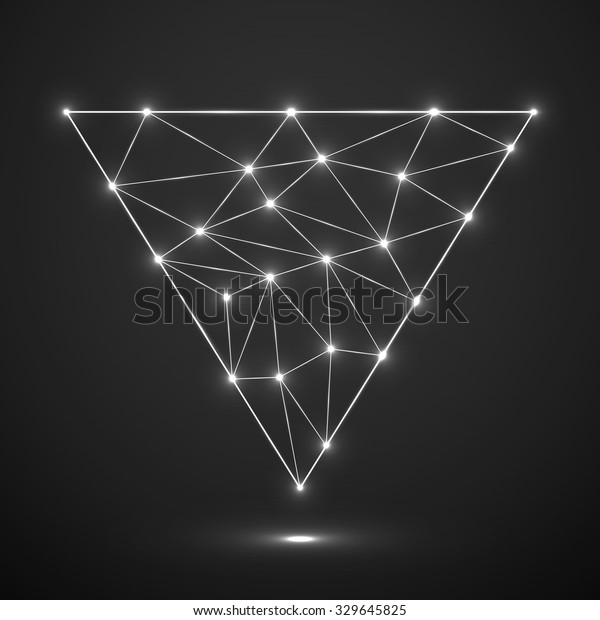 Abstract Network Triangle Glowing Dots Lines Stock Vector (Royalty Free ...