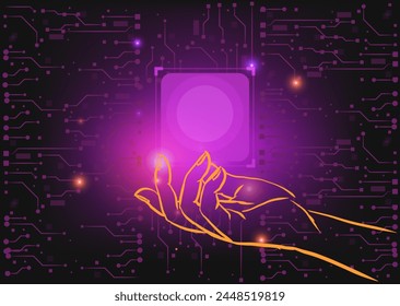 Abstract Networking Concept Background Hand. Technology and Network connecting backdrop design