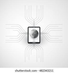 Abstract Networking, Mobile Computing and Technology Concept with Tablet PC