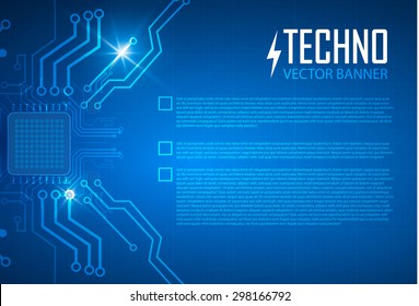Abstract netwotk background. Blue geometric techno design. Vector illustration.