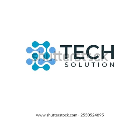 Abstract Neural Connection Network Technology Digital Modern Solution Vector Logo Design Illustration