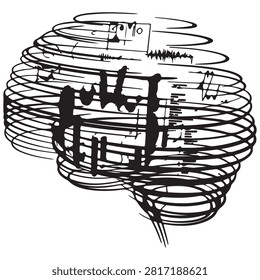 Abstract neural network brain logic diagram