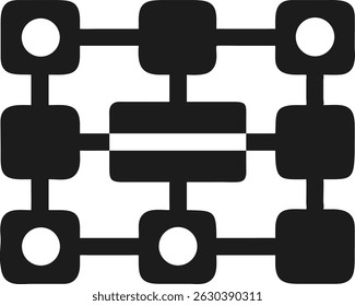 Abstract neural network grid icon design representing artificial intelligence and technology