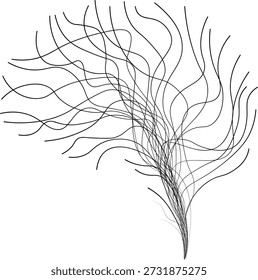Abstract Neural Pathways Minimalist Hand Drawn Tangled Line Brain Illustration