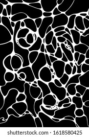 Abstract neurographic hand drawing art on the black background. Neuroart. Abstract art. Fluid art. Seamless abstract decor pattern. Vector - 10 EPS.