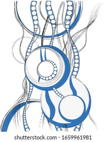 Abstract neurographic vector drawing. Neuroart.