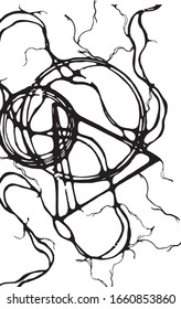 Patrón vector neurográfico abstracto. Neuroarte.
