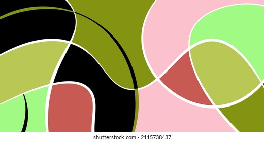 Abstract neurography. Wavy stripes divide the plane into sectors. Neurographic design. Abstract bright pattern for cover, background, wallpaper.