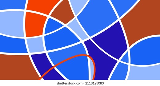 Abstract neurography. Wavy stripes divide the plane into sectors. Neurographic design. Abstract bright pattern for cover, background, wallpaper.