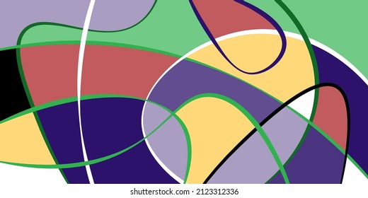 Neurografía abstracta. Las rayas onduladas dividen el avión en sectores. Diseño neurográfico. Resumen de patrones brillantes para la cubierta, fondo, papel pintado.