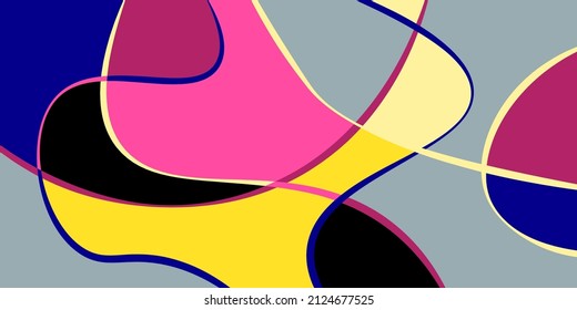 Abstract neurography. Wavy stripes divide the plane into sectors. Neurographic design. Abstract bright pattern for cover, background, wallpaper.