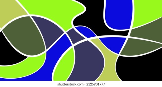Abstract neurography. Wavy stripes divide the plane into sectors. Neurographic design. Abstract bright pattern for cover, background, wallpaper.