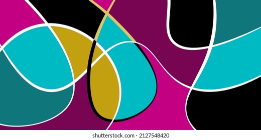 Abstrakte Neurografie. Schwere Streifen teilen das Flugzeug in Sektoren. Neurografisches Design. Abstraktes helles Muster für Cover, Hintergrund, Tapete.