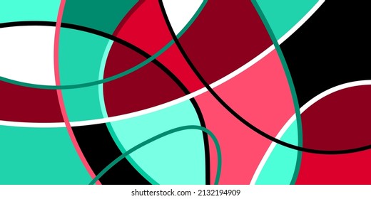 Abstract neurography. Wavy stripes divide the plane into sectors. Neurographic design. Abstract bright pattern for cover, background, wallpaper.