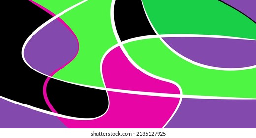 Abstract neurography. Wavy stripes divide the plane into sectors. Neurographic design. Abstract bright pattern for cover, background, wallpaper.