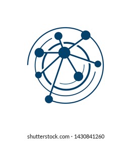 abstract neuron cell biotech 
nanotechnology logo vector icon
