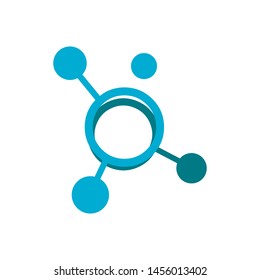 abstract neuron cell biotech nanotechnology molecule logo vector icon