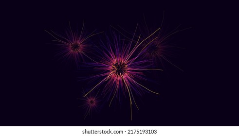 Abstract Neuron Growth. Vector Neural Network Light Lines on Dark Background. Abstract Science Technology Background. Vector Illustration.