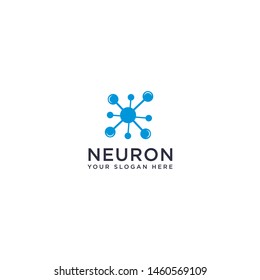 abstract neuron logo template vector