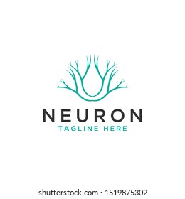 Abstract Neuron logo template vector