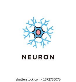 Resumen vector de diseño del logotipo de la célula nerviosa de la neurona