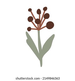 Abstract neurtral pale color different single stylish flat flower