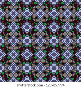 Abstract neutral, brown and blue image with a squares. Digital art abstract seamless pattern. Vector illustration.