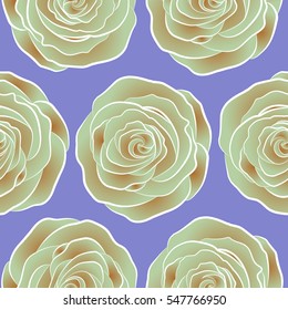 Abstract neutral, brown and violet english roses seamless pattern.