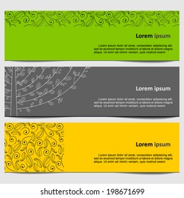 Abstract neutral light banners. A vector.