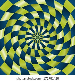 Abstract never ending background in green and blue colors / The turning background / The inner circle background