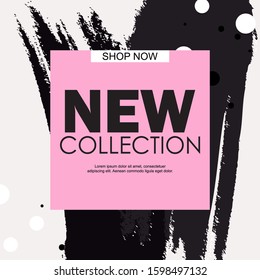 Abstract New Collection Poster Template Background. Vector Illustration EPS10