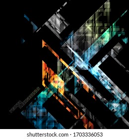 Abstract new geometry colors shapes on a black vector wallpaper backgrounds
