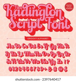 Abstract new kadington Script Retro Font template design