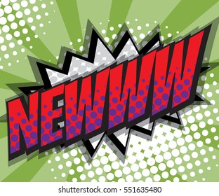 Abstract NEW Pop Art, Comic Book Background Vector Illustration