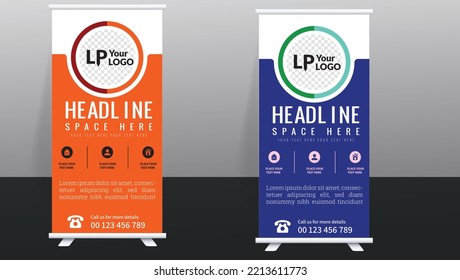 abstrakte neue Roll-Up-Banner-Vorlage einfach bearbeiten und verwenden.