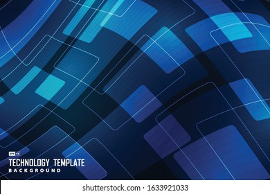 Abstract new tech gradient blue of geometric template design decorative background. Use for ad, poster, artwork, template design, print, background. illustration vector eps10