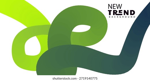 Abstractas fondo de tendencia Nueva con diseño de forma de cinta de degradado verde
