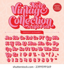 Abstraktes neues Vintage Collection-Skript Retro Font-Vorlage