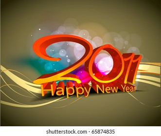 abstract new year 2011 colorful design.  Vector illustration