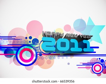 abstract new year 2011 colorful design.  Vector illustration
