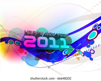 abstract new year 2011 colorful design. Vector illustration
