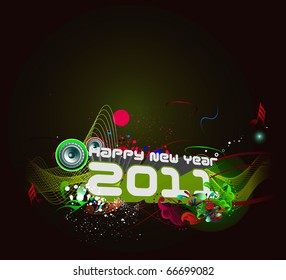 abstract new year 2011 colorful design. Vector illustration