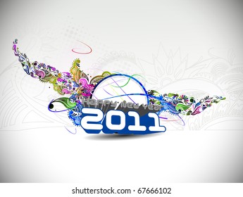 abstract new year 2011 colorful design. Vector illustration