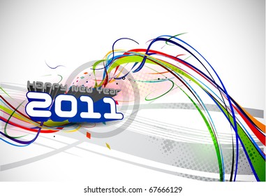 abstract new year 2011 colorful design. Vector illustration