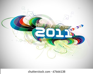 abstract new year 2011 colorful design. Vector illustration