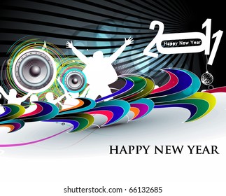 abstract new year 2011 night party design.  Vector illustration
