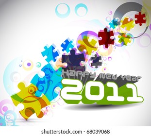 abstract new year 2011 puzzle design. Vector illustration.